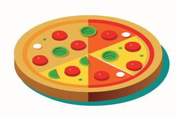 pizza with salami and cheese