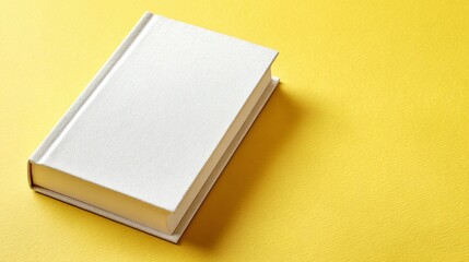 Fototapeta premium White book on yellow background
