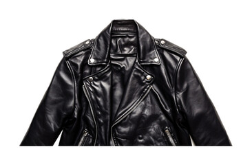 Leather Jacket for Stylish Outerwear - Isolated on White Background