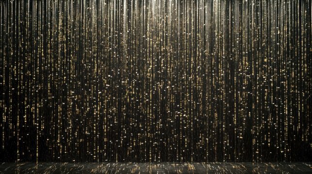 digital rain code matrix flowing over metallic surface