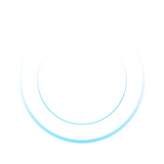 Blue Glowing Circular Frame on Transparent Background
