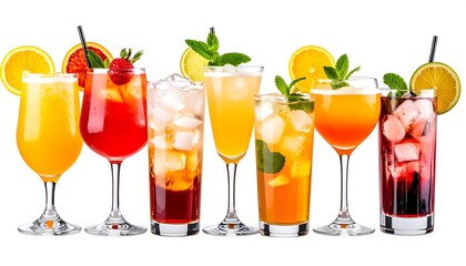 Assorted colorful cocktails
