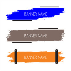 Set of Colorful Brush Stroke Banners with Bold Typography for Design and Presentation