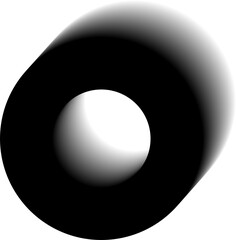 Black & White 3D Circle Icon – Clean Round PNG for UI and Web Design