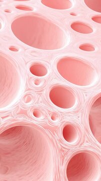 Mesmerizing Abstract Patterns of Soft Pink Textures and Organic Shapes Create Smooth, Fluid Visuals Resembling Intricate Tonsil Stones