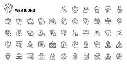 Simple Black Line Icon Set