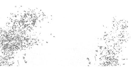 PNG Silver splatter border. Sparkling dust silver particles. Festive background with silver glitter and confetti. Background with glowing silver particles.Luxury premium design template.	
