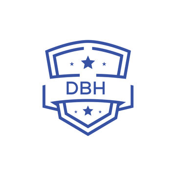 Classic Shield Logo with Stars and DBH Letters &ndash; Premium Badge or Security Brand Identity. DBH Letter Logo.
