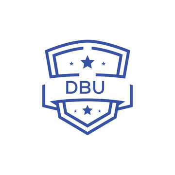 Classic Shield Logo with Stars and DBU Letters &ndash; Premium Badge or Security Brand Identity. DBU Letter Logo.
