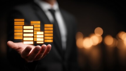 Handheld bar graph illustration