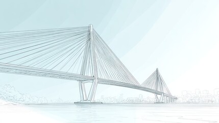 Fototapeta premium Abstract wireframe bridge