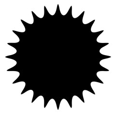 Abstract black and white vector image of a spiky circular shape