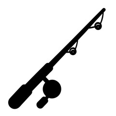 Fishing Rod Silhouette Depicting Recreation, Sport, and the Art of Angling