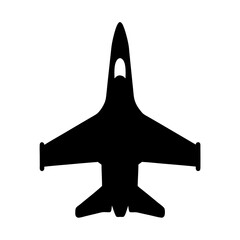 Silhouette of a powerful fighter jet soaring through the endless sky above