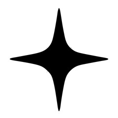 Obraz premium A black four pointed star on a white background art illustration