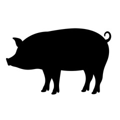 A silhouetted image depicts a pig, symbolizing agriculture and farm life