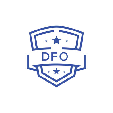 Classic Shield Logo with Stars and DFO Letters &ndash; Premium Badge or Security Brand Identity. DFO Letter Logo.
