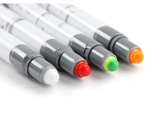 Vibrant whiteboard markers PNG with a transparent background for educational designs.