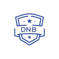 Classic Shield Logo with Stars and DNB Letters – Premium Badge or Security Brand Identity. DNB Letter Logo.

