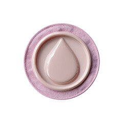 Abstract Pink Circle with Water Drop Emblem