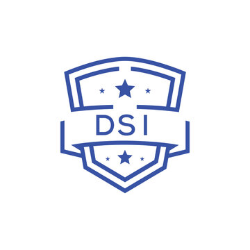 Classic Shield Logo with Stars and DSI Letters &ndash; Premium Badge or Security Brand Identity. DSI Letter Logo.
