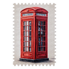Obraz premium Vintage Postage Stamp Featuring a Classic Red