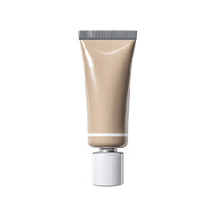 Beige Cosmetic Tube with White Cap - Skincare