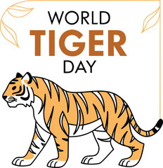 Realistic Artistic Tiger Illustration for World Tiger Day Celebration