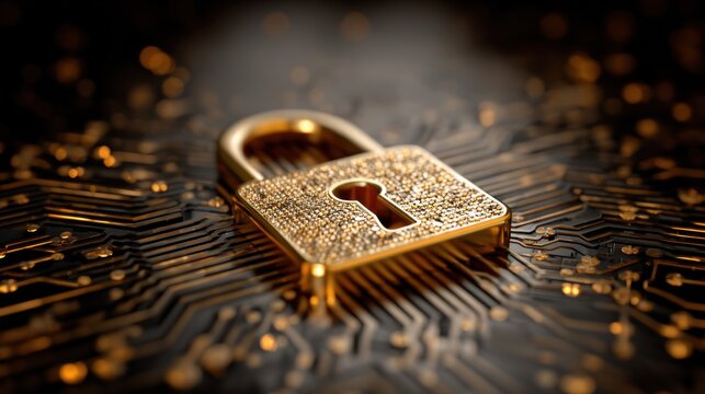 Golden lock on circuit board