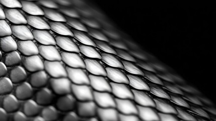 black and white close-up of snake scales, high contrast texture abstract