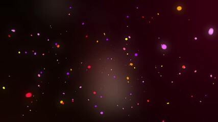 Colorful Confetti Particles Floating on Dark Background, Abstract Celebration - Powered by Adobe