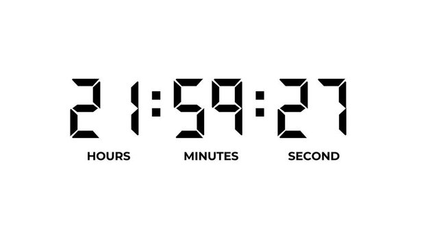 Digital Timer 24 Hour Countdown Animation - Powered by Adobe