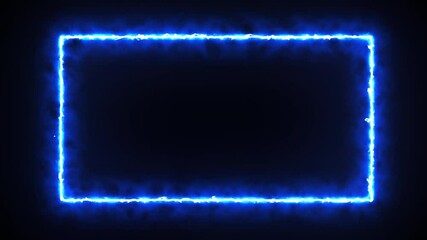Dynamic Blue Energy Frame: Abstract Glowing Border on Black