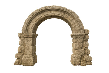Ancient stone arch on a transparent background, perfect for projects related to history, architecture, or historical civilizations