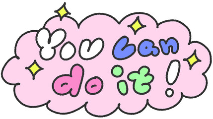 you can do it 손글씨 스티커