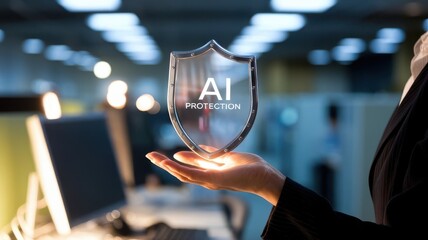 Visualizing artificial intelligence data protection with technological shield