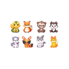 Naklejka premium animal stickers with Thai phrases, sticker set for messaging app