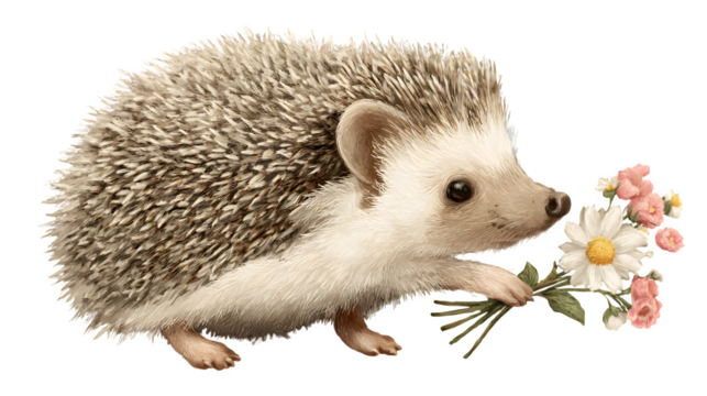 hedgehog on white background