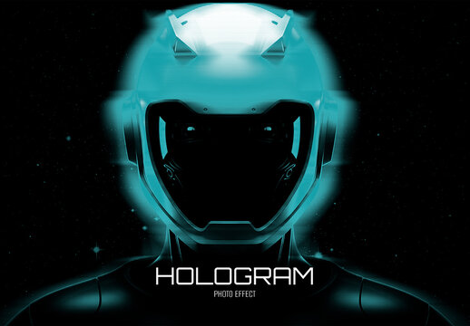 Hologram Photo Effect Mockup
