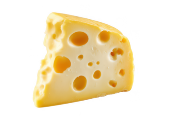 Isolated cheese piece on a white background, png, transparent