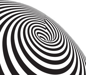 Black and White Optical Illusion Spiral Pattern