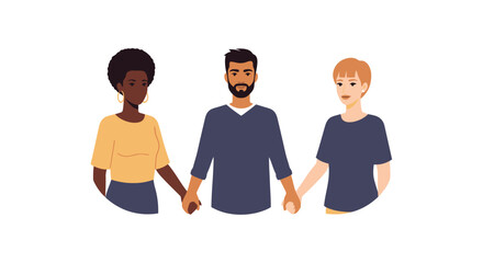 Fototapeta premium Diverse Group Holding Hands: Unity, Community & Inclusion Concept