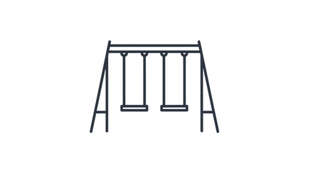 Minimalist Swing Set Outline Icon for Playground and Childhood Fun