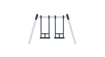 Flat Design Swing Set Icon for Children's Playground Activity