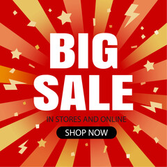 Summer sale banner templates for social media advertising. Big sale banner with tropical and beach elements.