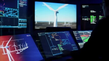 Monitoring Wind Turbines: A Glimpse into Sustainable Energy Management - Powered by Adobe