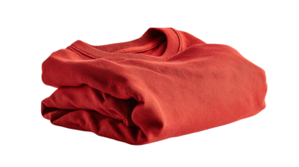Neatly folded Boxing Day garment in festive tone, isolated on tranparent background 