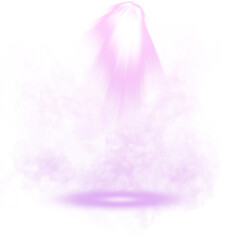Transparent Pink Stage Background with Spotlight and Smoke

