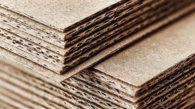 Cardboard Sheets Layers Close-up