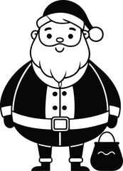 Obraz premium Minimalist Line Art of Santa Claus Illustration for Christmas Holiday Season